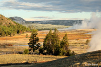 Firehole Valley smoke and snow